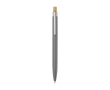 Pen van aluminium en bamboe met transparant blauw inktdetail kleur grijs