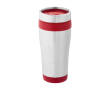Thermosbeker van gerecycled rvs met draaibaar deksel 410 ml kleur rood