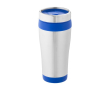 Thermosbeker van gerecycled rvs met draaibaar deksel 410 ml kleur blauw