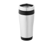 Thermosbeker van gerecycled rvs met draaibaar deksel 410 ml kleur zwart