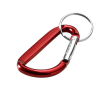 Gerecycled aluminium sleutelhanger met karabijnhaak metallic kleur rood