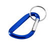 Gerecycled aluminium sleutelhanger met karabijnhaak metallic kleur koningsblauw