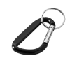 Gerecycled aluminium sleutelhanger met karabijnhaak metallic kleur zwart