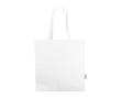 Boodschappentas van gerecycled katoen met korte hengsels 220 g/m2 kleur wit