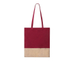 Kleurrijk tasje van 100% katoen met jute basis 120g/m2 kleur bordeaux