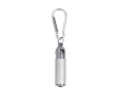 LED-zaklamp van gerecycled aluminium met karabijnhaak in kleur kleur zilver