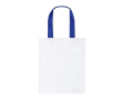 Witte canvas tas met middelgekleurde handvatten, 230 g/m2 kleur blauw