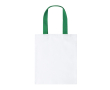 Witte canvas tas met middelgekleurde handvatten, 230 g/m2 kleur groen