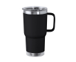Dubbelwandige RVS beker met stevig handvat 600ml kleur zwart