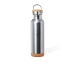 Dubbelwandige RVS fles met draaggreep 650ml kleur zilver