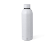 Gerecyclede roestvrijstalen fles in metallic kleuren 500ml kleur wit