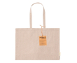 Tas van 100% gerecycled katoen met lange handvaten, 220 g/m2 kleur naturel