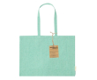 Tas van 100% gerecycled katoen met lange handvaten, 220 g/m2 kleur groen