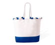 Tweekleurige katoenen tas met lange touwhengsels, 280 g/m2 kleur marineblauw