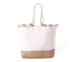 Tweekleurige katoenen tas met lange touwhengsels, 280 g/m2 kleur bruin
