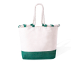Tweekleurige katoenen tas met lange touwhengsels, 280 g/m2 kleur groen