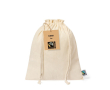 Fairtrade katoenen tas met trekkoord voor zelfsluiting 150g/m2 kleur naturel