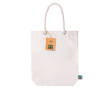 Fairtrade tas van gerecycled katoen met lange handvatten, 280 g/m2 kleur naturel