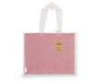 Tas van gerecycled katoen en jute met lange hengsels, 140 g/m2 kleur rood