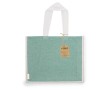 Tas van gerecycled katoen en jute met lange hengsels, 140 g/m2 kleur groen