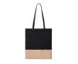 Kleurrijk tasje van 100% katoen met jute basis 120g/m2 kleur zwart