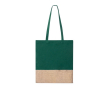 Kleurrijk tasje van 100% katoen met jute basis 120g/m2 kleur groen