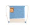Tweekleurig rugzakje van gerecycled katoen met trekkoord, 120 g/m2 kleur blauw