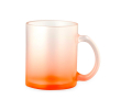 Glazen beker met matte afwerking in doorzichtige kleuren 350 ml kleur oranje