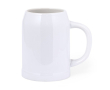 Keramische biermok van 700 ml met witte afwerking kleur wit
