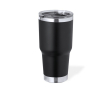 Dubbelwandige RVS beker met 600 ml dispenser kleur zwart