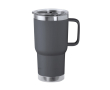 Dubbelwandige RVS beker met stevig handvat 600ml kleur grijs