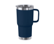 Dubbelwandige RVS beker met stevig handvat 600ml kleur marineblauw