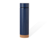 Dubbelwandige RVS thermoskan met zetgroep 470ml kleur marineblauw