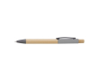 Bamboe pen met kleurdetails in aluminium, blauwe inkt kleur grijs