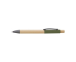 Bamboe pen met kleurdetails in aluminium, blauwe inkt kleur groen