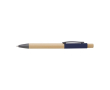 Bamboe pen met kleurdetails in aluminium, blauwe inkt kleur blauw