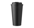 Plastic beker met drinkopening en schroefdeksel 475ml kleur zwart