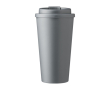 Plastic beker met drinkopening en schroefdeksel 475ml kleur grijs