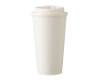 Plastic beker met drinkopening en schroefdeksel 475ml kleur beige