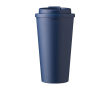 Plastic beker met drinkopening en schroefdeksel 475ml kleur marineblauw