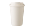 Plastic beker met schroefdeksel en drinkopening 350ml kleur beige