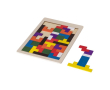 Puzzelspel met 40 gekleurde houten stukjes kleur bruin