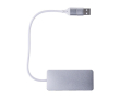 Aluminium USB-hub met 2 USB A-poorten en 1 USB C-poort kleur zilver