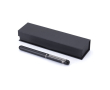 Aluminium rollerpen met glanzende details, blauwe inkt kleur zwart