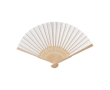 Bamboe waaier met decoratieve patronen in het weefsel kleur wit