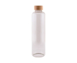 Borosilicaatglas fles met bamboe dop met een capaciteit van 1L kleur bruin
