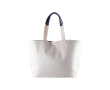 Gerecycled katoenen tas met drukknoopsluiting 280 g/m2 kleur marineblauw