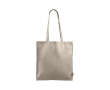 Winkeltas van gerecycled katoen met lange handvatten 200 g/m2 kleur beige