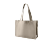 Winkeltas van gerecycled katoen met lange handvatten 300 g/m2 kleur beige