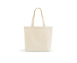Tas van gerecycled katoen en RPET met lange handvatten 280 g/m2 kleur naturel